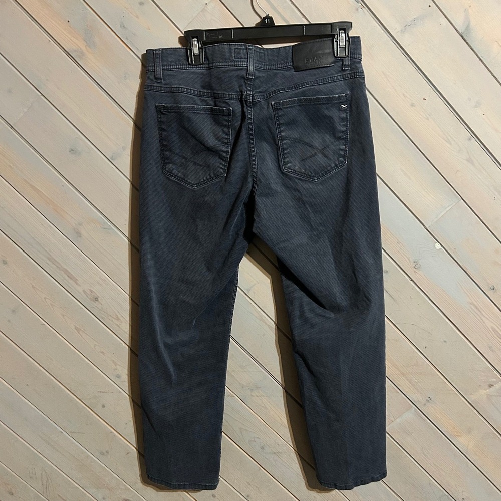 Brax Men's Cooper Fancy Regular‎ Fit Trousers Gray Blue Size 34x30 - Picture 2 of 9